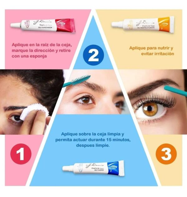 Generic J Denis laminado de cejas kit profesional | planchado de cejas kit permanente - Image 5