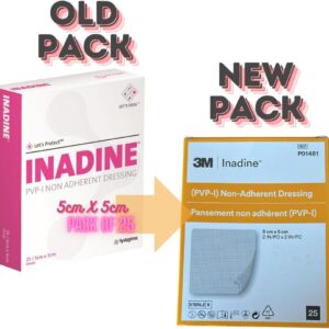 INADINE Non Stick Adhesive Pads for Wounds | Non-Adherent Dressing containing povidone Iodine